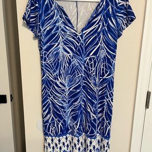 Lilly Pulitzer Blue Short Sleeve Dress with parrots